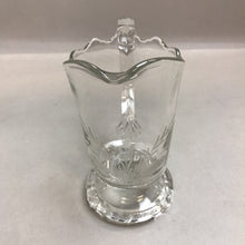 Load image into Gallery viewer, Pedestal Etched Clear Glass Pitcher/Creamer (6&quot;)
