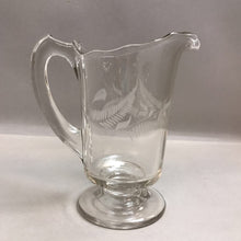 Load image into Gallery viewer, Antique EAPG Leaf &amp; Dart Footed Glass Pitcher (8&quot;)
