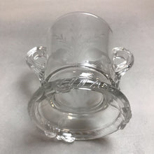 Load image into Gallery viewer, Vintage Etched Clear Glass Sugar Bowl with Handles (6&quot;)
