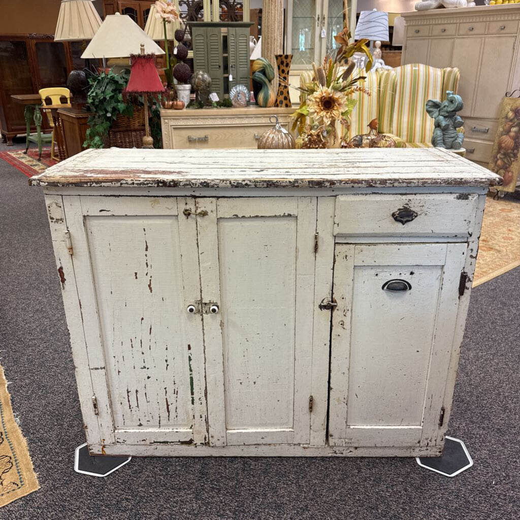 White Chippy Paint Cabinet (36x47x20)