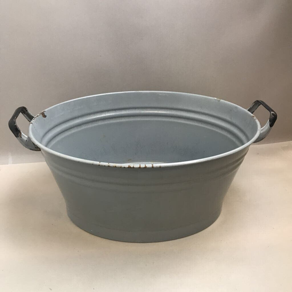 Gray Graniteware Oval Bucket / Tub (10x23x16)