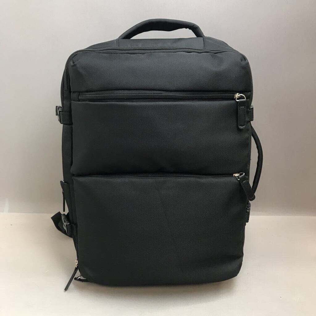 Multi-Compartment Black Travel Backpack (~19x14x4)