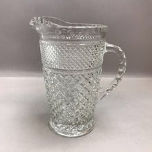 Load image into Gallery viewer, Vintage Glass Diamond Pattern Pitcher (9&quot;)
