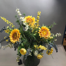 Load image into Gallery viewer, Enamel Kettle Lighted Floral Decor (30&quot;)
