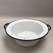 Load image into Gallery viewer, Vintgae Enamelware White Speckled with Black &amp; Handles Pan (4x10)
