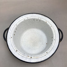 Load image into Gallery viewer, Vintgae Enamelware White Speckled with Black &amp; Handles Pan (4x10)
