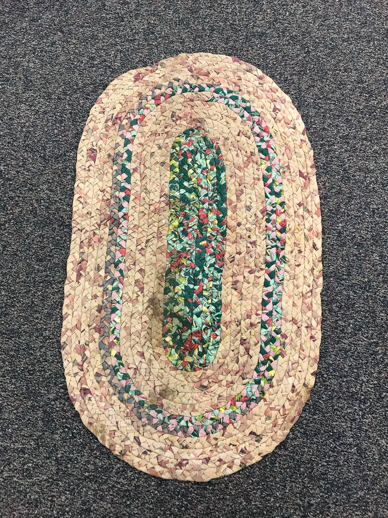 Handmade Farmhouse Oval Braided Rag Rug (48x28)
