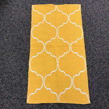 Load image into Gallery viewer, Gold &amp; White Weaved 100% Cotton Rug (28x48)
