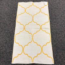 Load image into Gallery viewer, Gold &amp; White Weaved 100% Cotton Rug (28x48)
