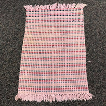 Load image into Gallery viewer, Pink Striped Rug with Fring (46x28)
