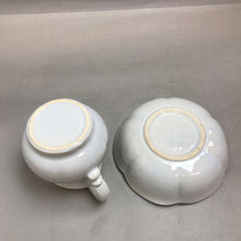 Load image into Gallery viewer, McCoy Pottery Small Pitcher &amp; Basin #7528 Strawberry Fields Pattern Stamped USA (6&quot;)
