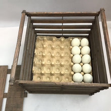 Load image into Gallery viewer, Vintage Egg Crate w/ Wooden Eggs (12x13x13)
