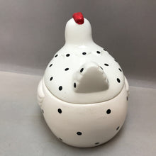 Load image into Gallery viewer, White &amp; Black Polka Dot Hen (9x8x7)
