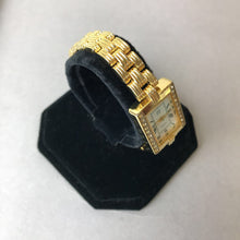 Load image into Gallery viewer, Elizabeth Taylor Goldtone Pave Crystal Tank Watch (Needs Battery)
