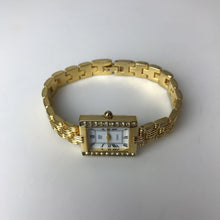 Load image into Gallery viewer, Elizabeth Taylor Goldtone Pave Crystal Tank Watch (Needs Battery)
