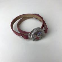 Load image into Gallery viewer, Origami Owl Red Faux Leather Wrap Nautical Charm Locket Bracelet
