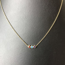 Load image into Gallery viewer, Gold Plated Sterling Red Blue Purple Crystal Necklace (17&quot;)
