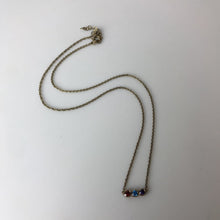 Load image into Gallery viewer, Gold Plated Sterling Red Blue Purple Crystal Necklace (17&quot;)
