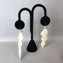 Load image into Gallery viewer, Carved Mother of Pearl Freshwater Pearl Accent Earrings (3&quot;)
