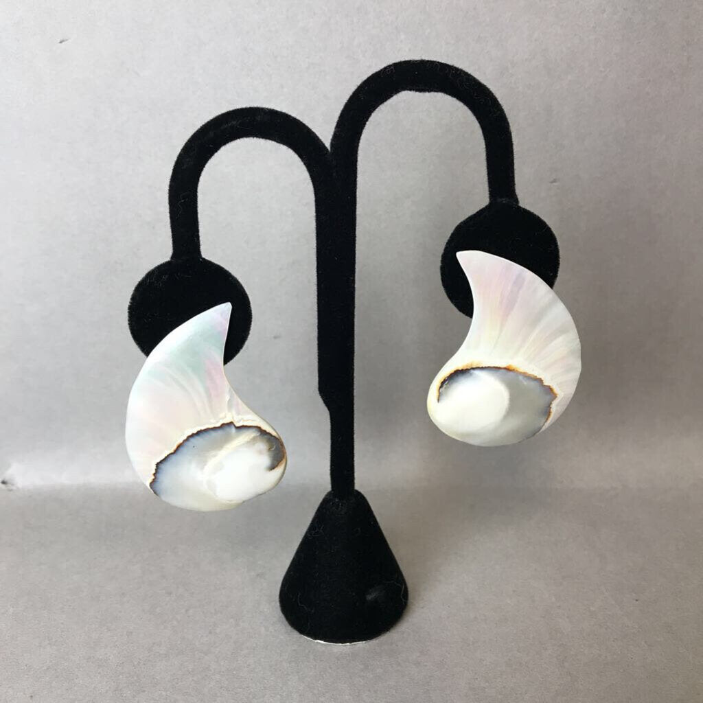 Carved Nautilus Mother of Pearl Earrings (2