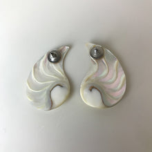 Load image into Gallery viewer, Carved Nautilus Mother of Pearl Earrings (2")
