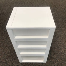 Load image into Gallery viewer, White Plastic 4 Drawer Storage Unit (30x14x17)
