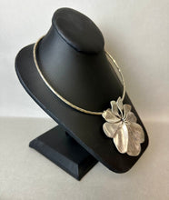 Load image into Gallery viewer, Robert Lee Morris RLM Soho Large Silver Plated Modern Flower Statement Necklace
