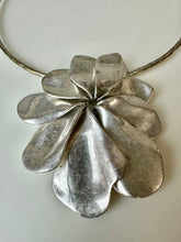 Load image into Gallery viewer, Robert Lee Morris RLM Soho Large Silver Plated Modern Flower Statement Necklace

