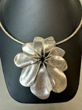 Load image into Gallery viewer, Robert Lee Morris RLM Soho Large Silver Plated Modern Flower Statement Necklace
