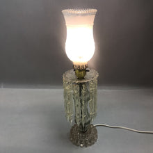 Load image into Gallery viewer, Antique Crystal Parlor Lamp with Plastic Prisms (17&quot;)(As Is)
