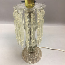 Load image into Gallery viewer, Antique Crystal Parlor Lamp with Plastic Prisms (17&quot;)(As Is)
