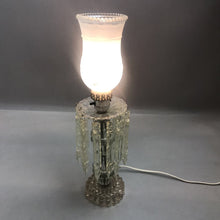 Load image into Gallery viewer, Antique Crystal Parlor Lamp with Plastic Prisms (17&quot;)(As Is)
