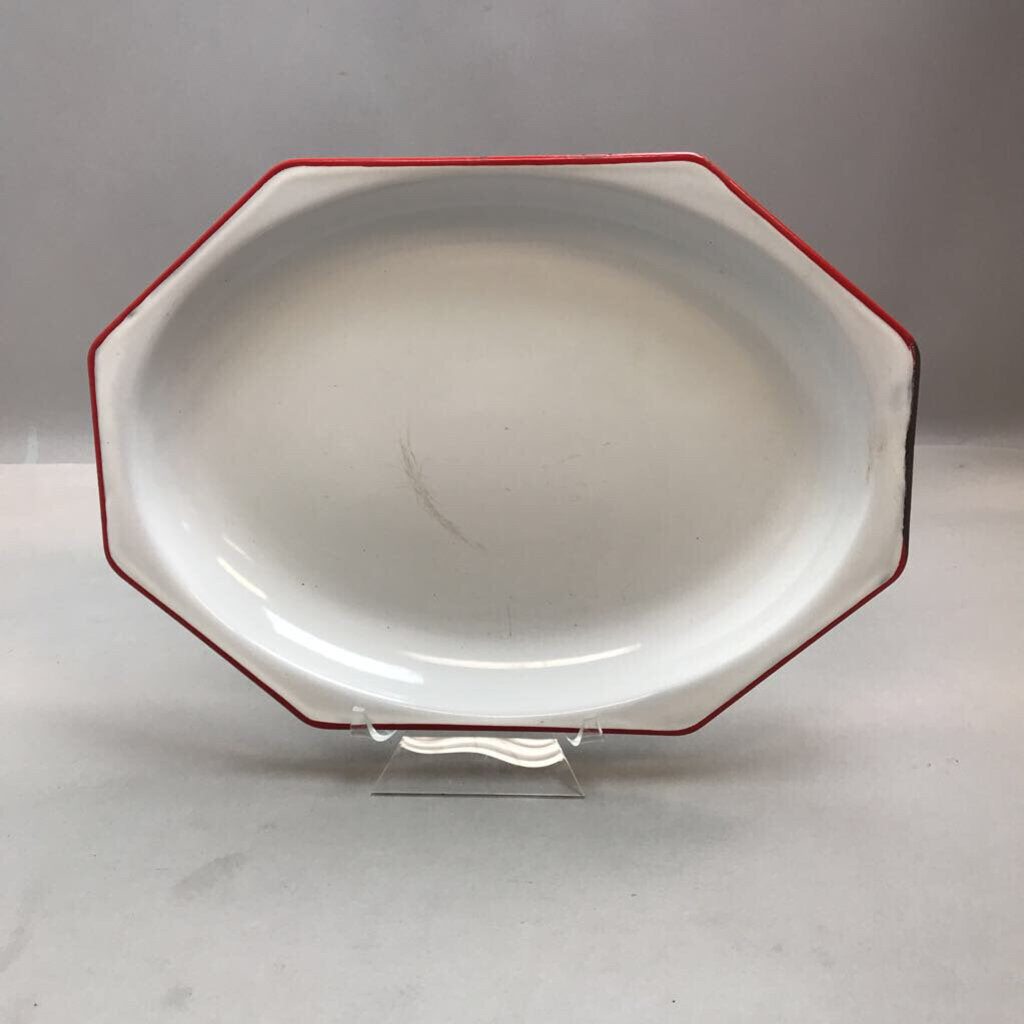 White Enamelware Platter (14.5x10.5)