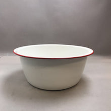 Load image into Gallery viewer, Vintage Enamelware Wash Basin w/ Red Trim (6x14)
