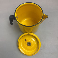 Load image into Gallery viewer, Vintage Yellow Enamel Lidded Kettle (8&quot;)
