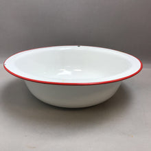 Load image into Gallery viewer, White Enamelware Bowl with Red (4x12)
