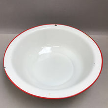 Load image into Gallery viewer, White Enamelware Bowl with Red (4x12)
