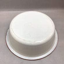 Load image into Gallery viewer, Vintage White Enamelware Bowl with Red (4x16)
