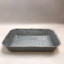 Load image into Gallery viewer, Vintage Graniteware Enamel Gray Pan with Handles (3x14x9)
