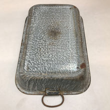 Load image into Gallery viewer, Vintage Graniteware Enamel Gray Pan with Handles (3x14x9)
