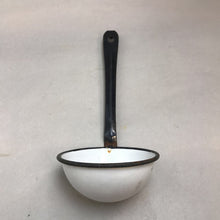 Load image into Gallery viewer, Vintage Enamelware Ladle White With Black Handle (12&quot;)
