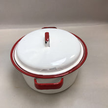 Load image into Gallery viewer, White Enamelware Pot w/ Lid (~5x9.5)
