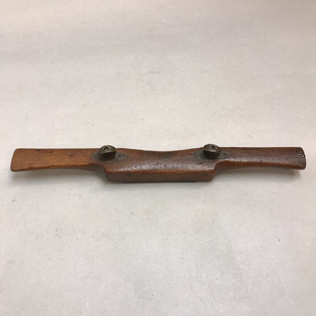 Antique Adjustable Depth Wood & Brass Spoke Shave (11.5