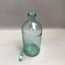 Load image into Gallery viewer, Antique green glass Mineral Water Bottle w/Stopper (12.5x5&quot;) &quot;G&quot; on Bottom
