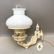 Load image into Gallery viewer, Cast Iron Swing-Arm Sconce w/ White Hobnail Shade (~8x7x12)
