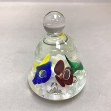 Load image into Gallery viewer, Vintage Joe St. Clair Glass Bell Paperweight wih Flowers (3.5&quot;)
