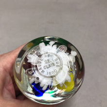 Load image into Gallery viewer, Vintage Joe St. Clair Glass Bell Paperweight wih Flowers (3.5&quot;)
