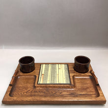 Load image into Gallery viewer, 1970&#39;s Wood Divided Serving Tray Hot Plate with Crocks (10x16)
