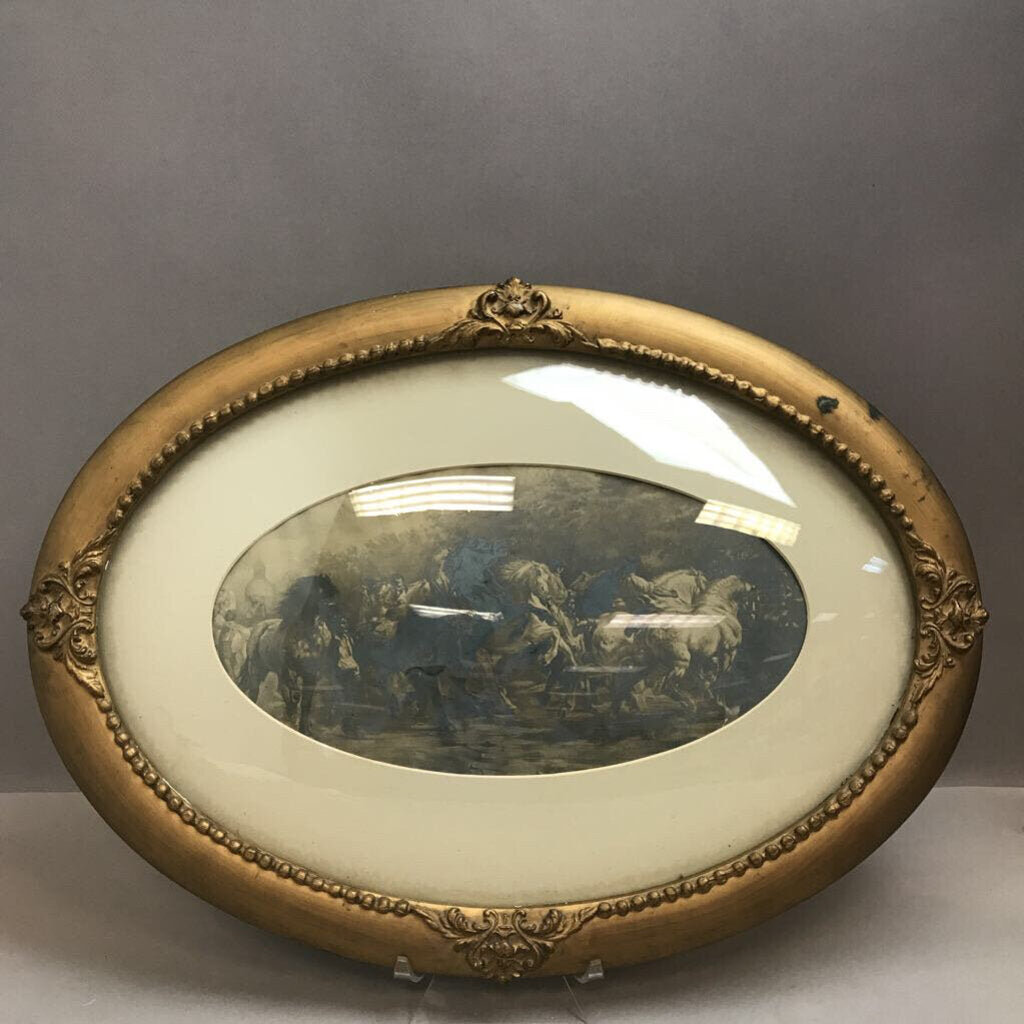 Framed Rosa Bonheur Gelatin Silver Print; The Horse Fair (16x22)