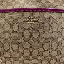 Load image into Gallery viewer, Coach Signature Canvas Purple Leather Trim File Messenger Crossbody Purse (10x13x2&quot;)

